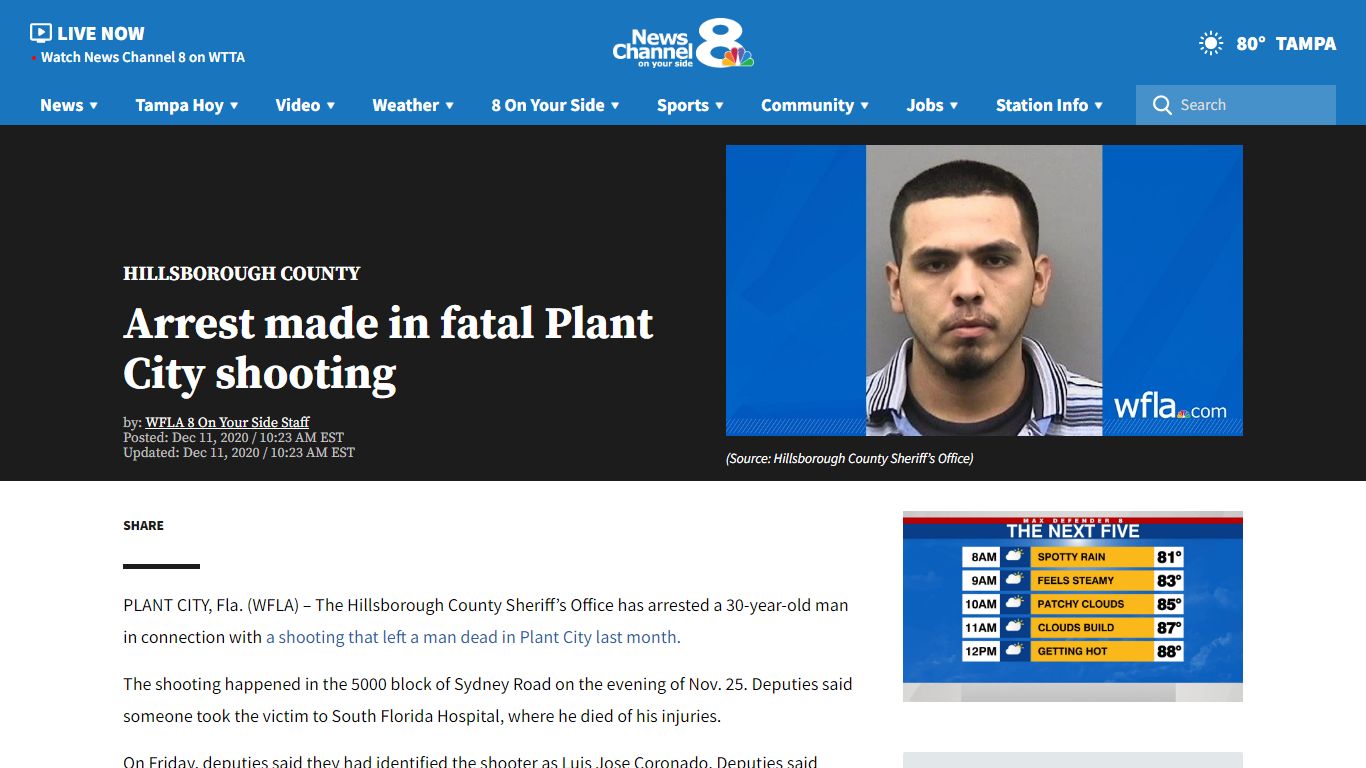 Arrest made in fatal Plant City shooting | WFLA